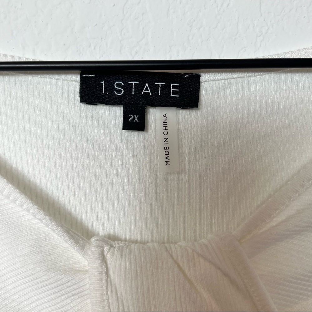 1. State White Long Sleeve Women Blouse Size 2X Brand New With Tags - Picture 5 of 8